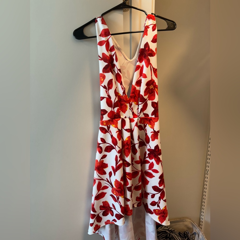 Red flower dress